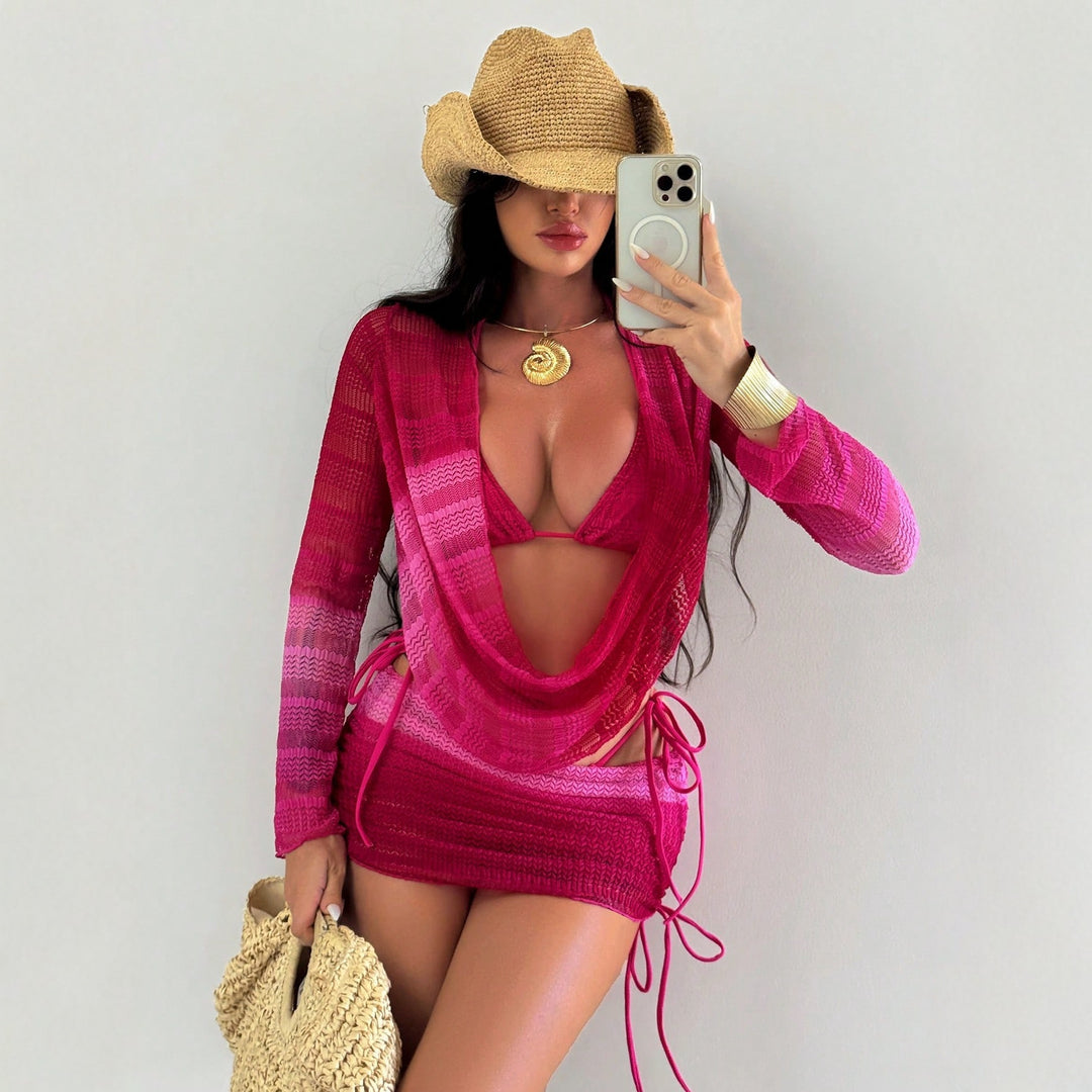 Women Stylish Wrap Sweater with Deep Neckline StylebySassy