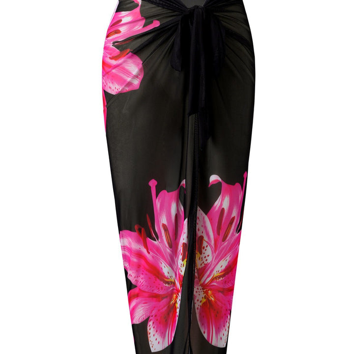 Women Elegant Swimsuit with Long Sleeve and Transparent Wrap Skirt StylebySassy