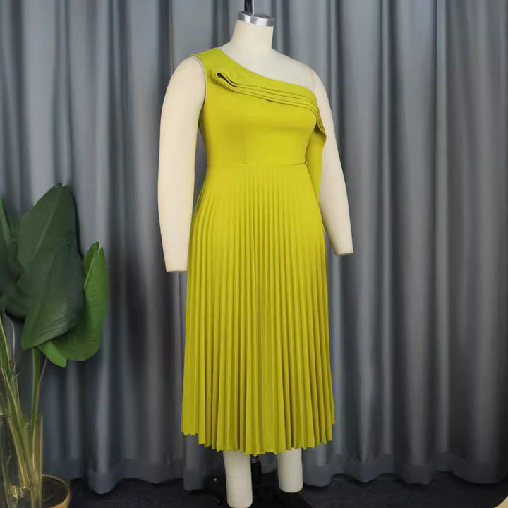 Ladies Elegant Wrap Dress with Asymmetrical Ruffle Design StylebySassy