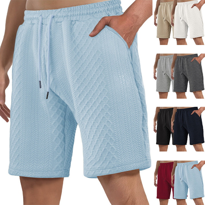Men's structured lounge shorts with elastic waistband drawstring and side pockets StylebySassy