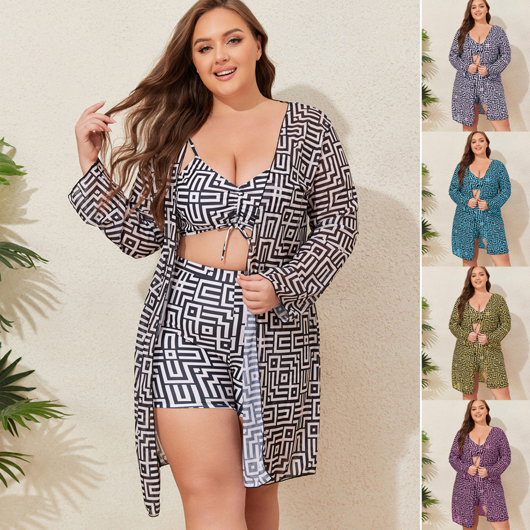 Women's Swimwear Set with Stylish Kimono and Shorts StylebySassy