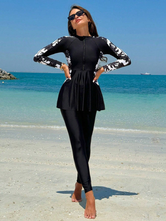 Ladies Sporty UV Protection Swimsuit with Trendy Ruffle StylebySassy