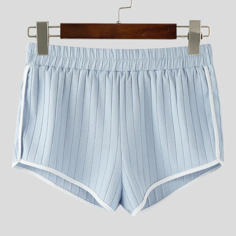 Women's pleated casual shorts with elastic comfort waistband and contrast piping StylebySassy
