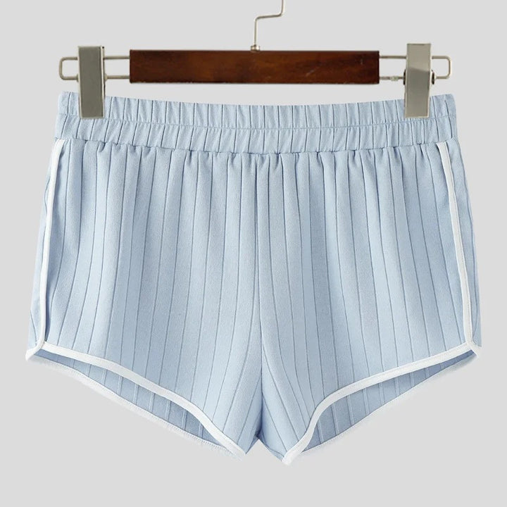Women's pleated casual shorts with elastic comfort waistband and contrast piping StylebySassy
