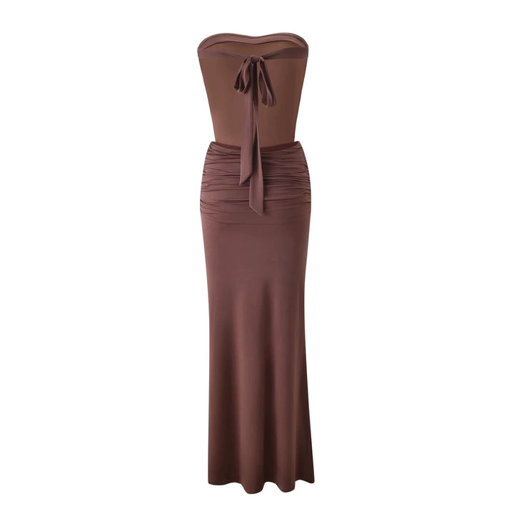 Ladies Long, figure-hugging Maxi Dress with gathered bodice StylebySassy