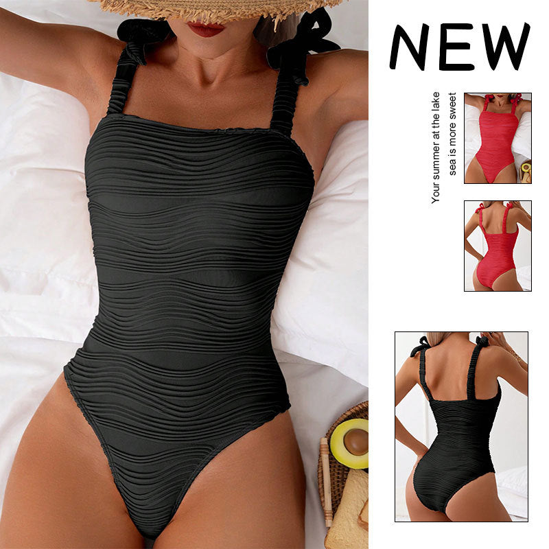 Women's One-Piece Swimsuit with Elegant Gathered Detail