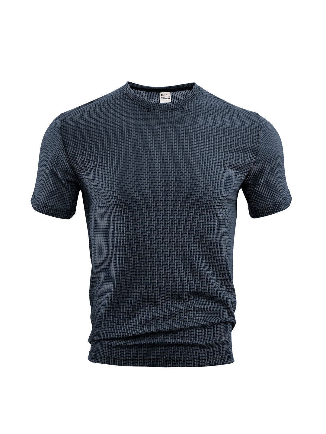 Men's waffle structure T-shirt with round neckline and body-hugging fit StylebySassy