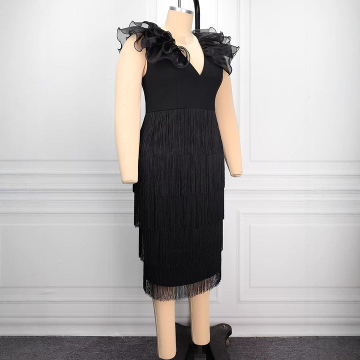 Women fitted dress with ruffle details StylebySassy