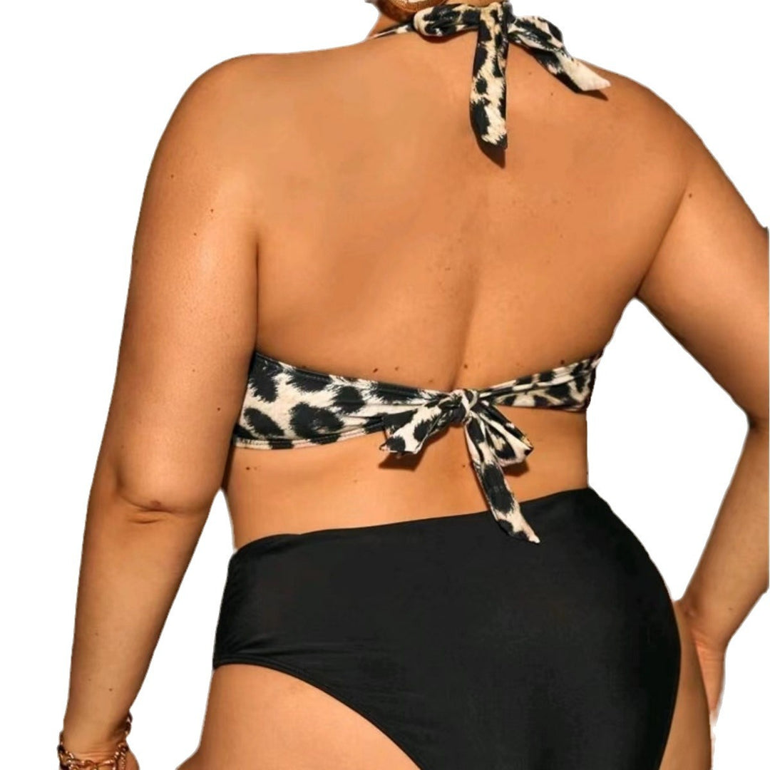 Women's Triangle Bikini with Wrap Look and Animal Pattern StylebySassy