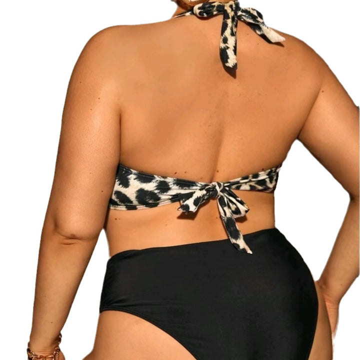 Women's Triangle Bikini with Wrap Look and Animal Pattern StylebySassy