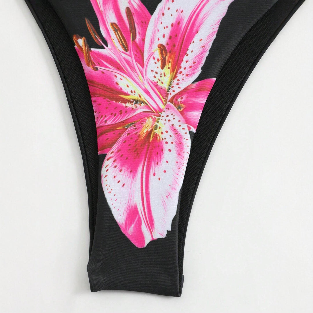 Women's bikini set with floral wrap skirt StylebySassy
