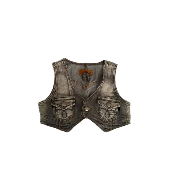 Women's jeans vest with pockets StylebySassy