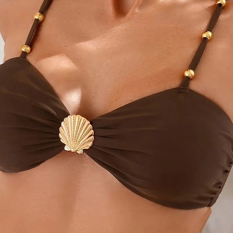 Women's bikini set with decorative shell detail StylebySassy