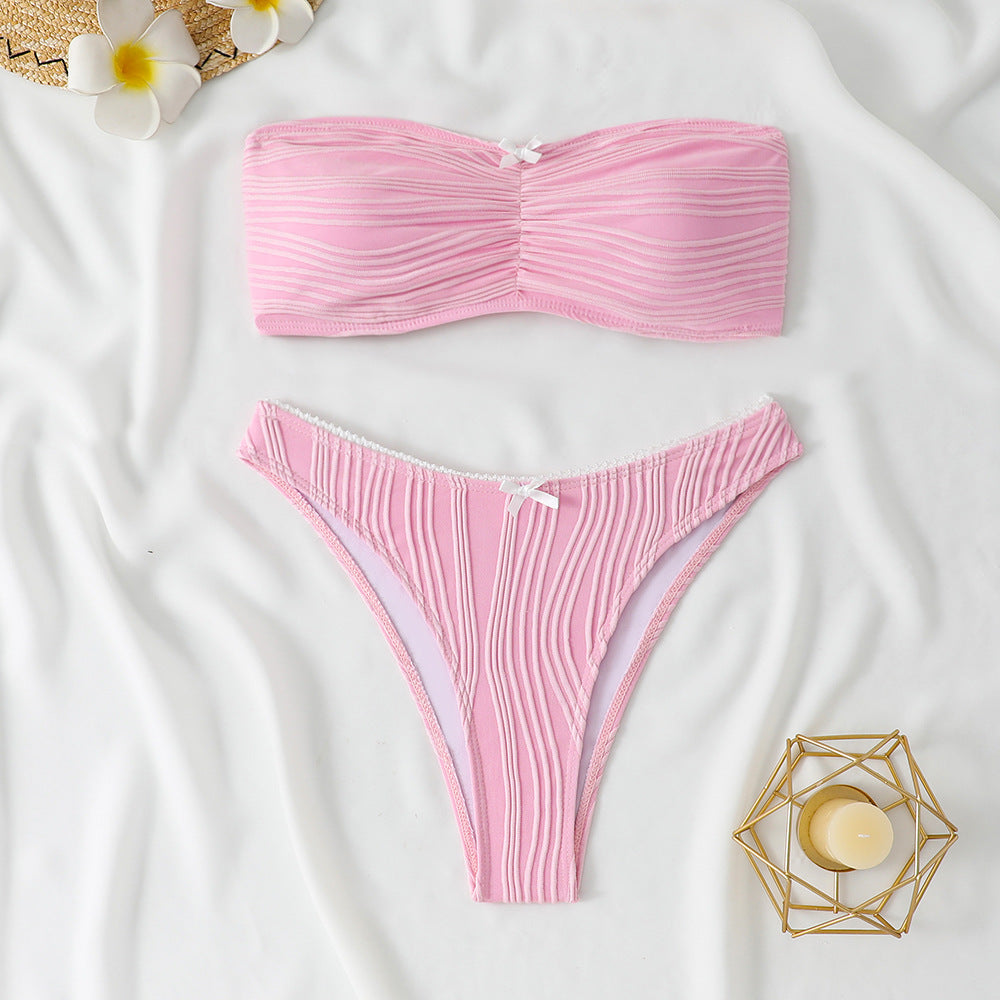 Women's Bandeau Bikini with decorative Ruffles StylebySassy
