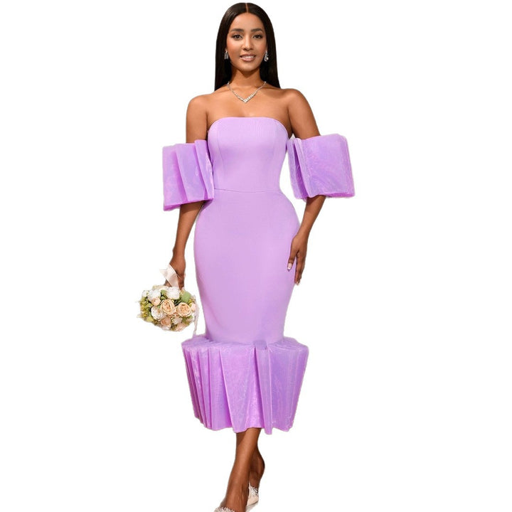 Women Elegant Dress with Voluminous Ruffled Sleeves StylebySassy
