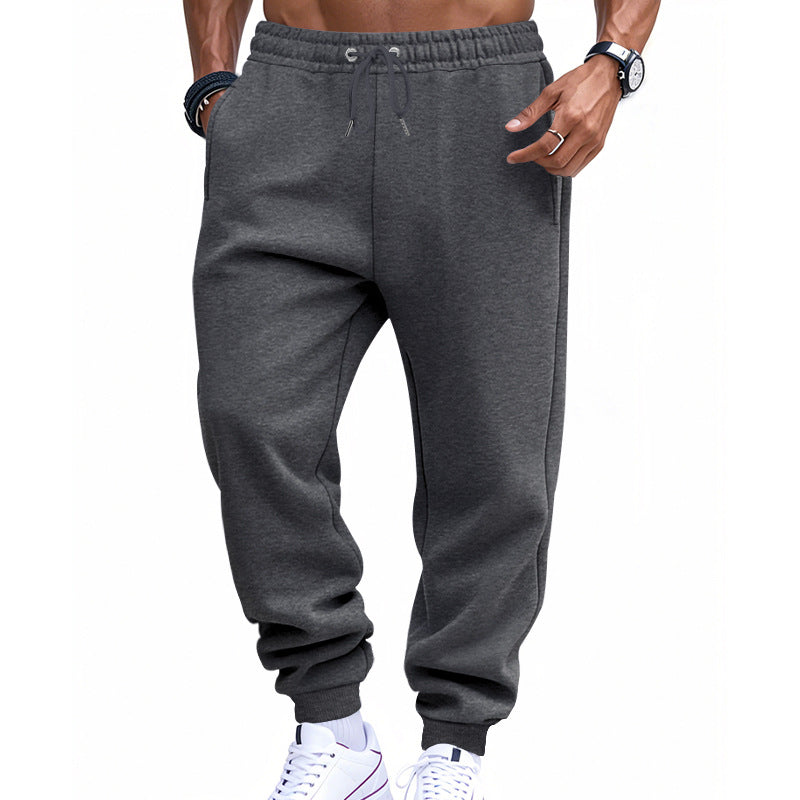 Men's sporty sweat jogging pants with elastic tunnel drawstring waist, ribbed cuffs, and deep side pockets StylebySassy