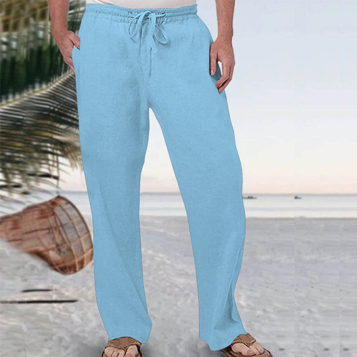 Men's soft lounge pants made of cotton jersey with elastic drawstring waistband and side pockets StylebySassy