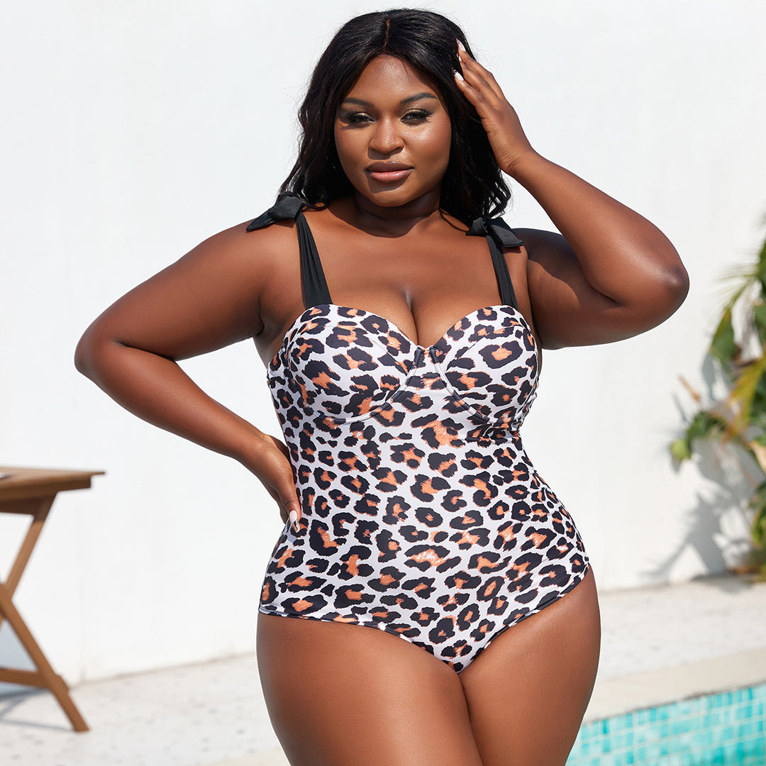 Women's One-Piece Swimsuit with Sophisticated Leopard Print StylebySassy