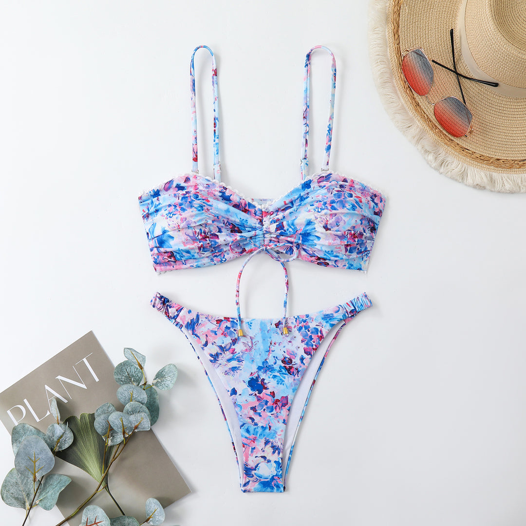 Women Bandeau Bikini with refined ruffle details StylebySassy