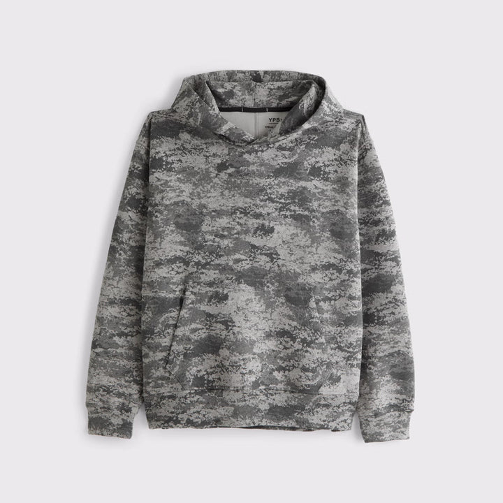 Unisex loose-fit hoodie sweatshirt with subtle leaf texture, double hood without drawstring and kangaroo pocket StylebySassy