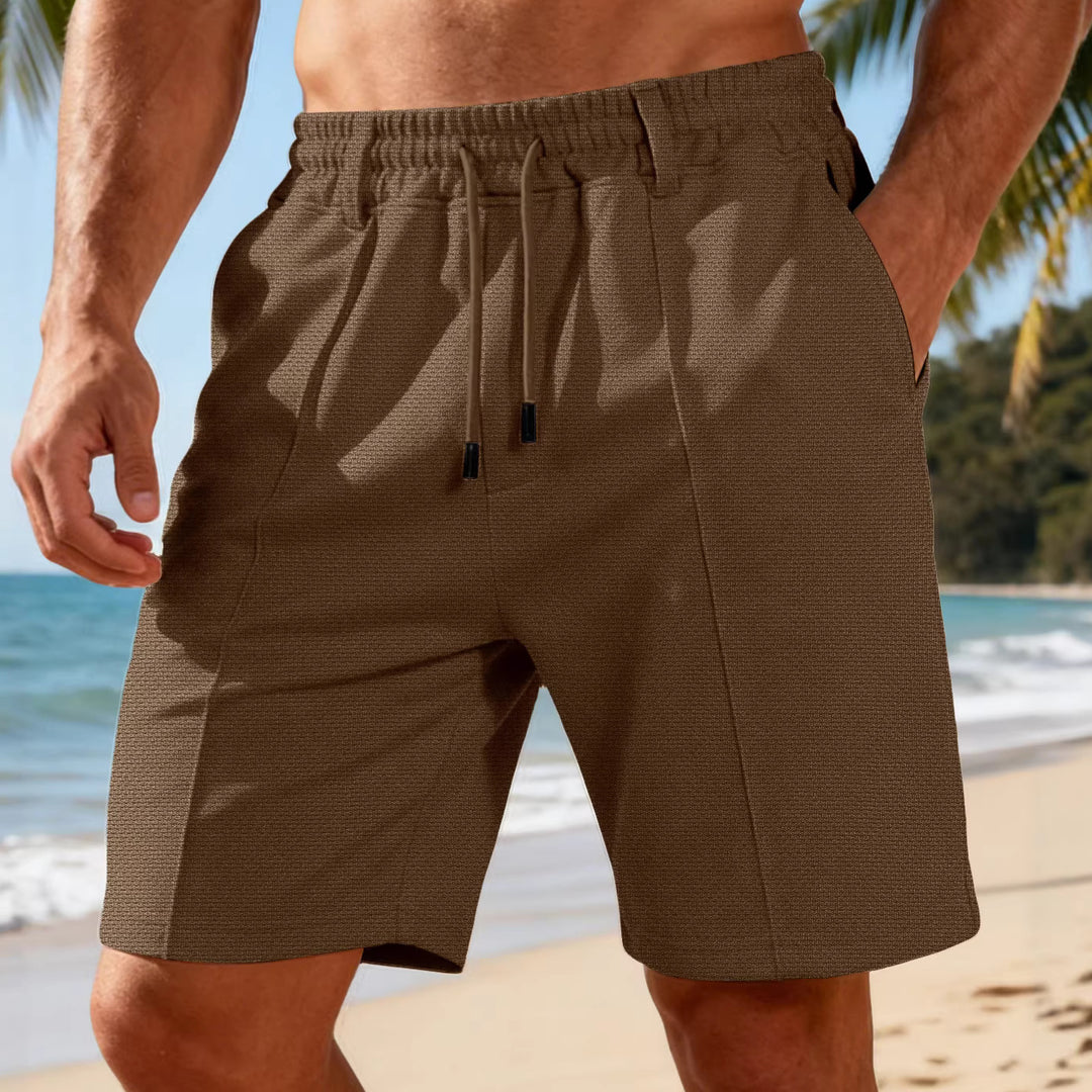 Men's Chino-inspired Relax Shorts with pleats, elastic drawstring and side pockets StylebySassy