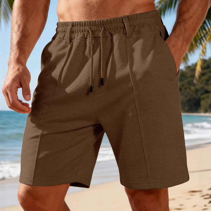 Men's Chino-inspired Relax Shorts with pleats, elastic drawstring and side pockets StylebySassy