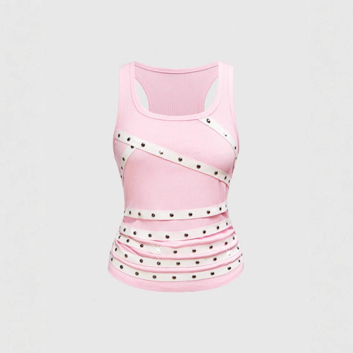 Women’s sporty top with fashionable stud details StylebySassy