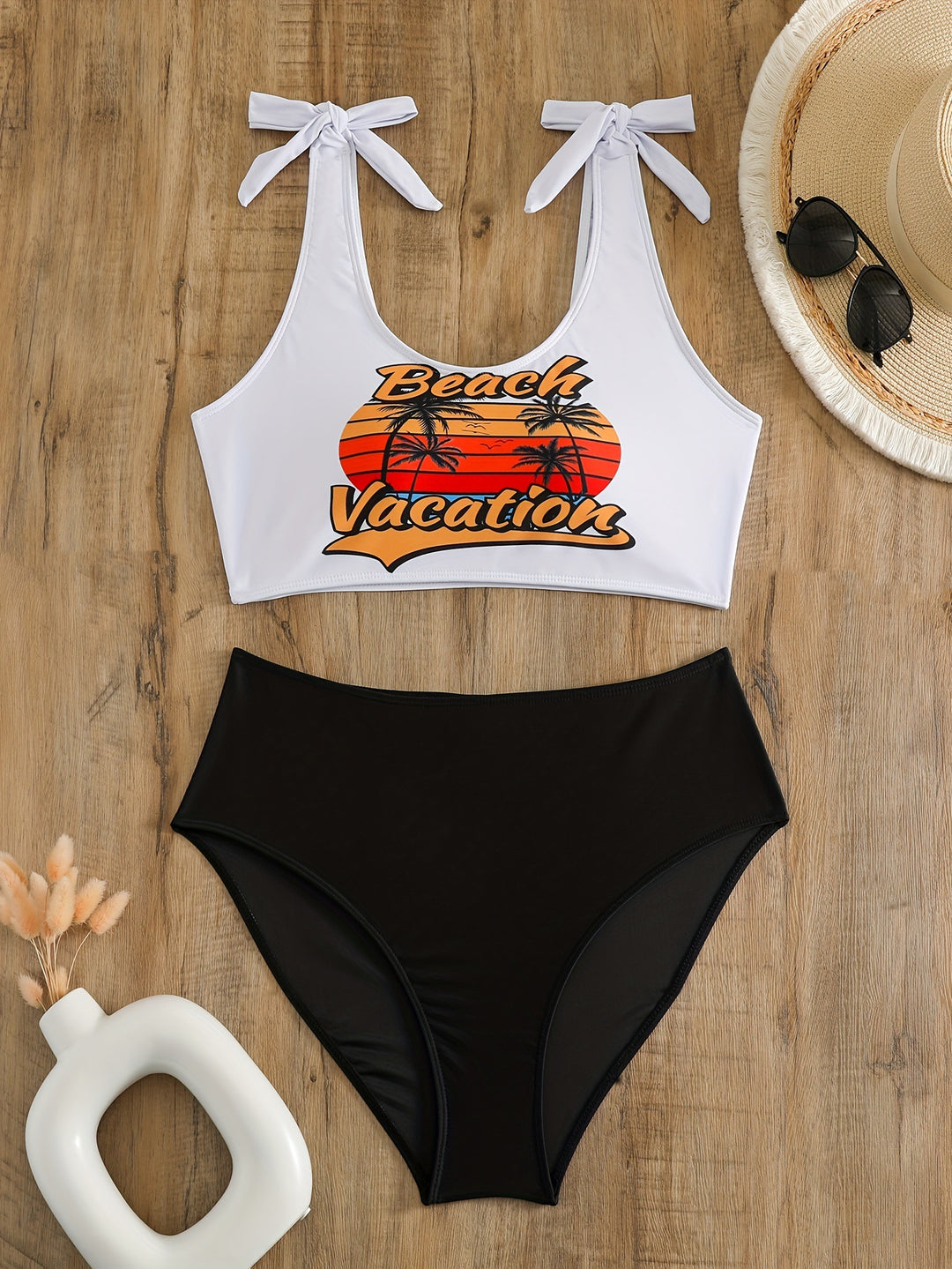 Women's Crop Top Bikini Set with Playful Bows StylebySassy