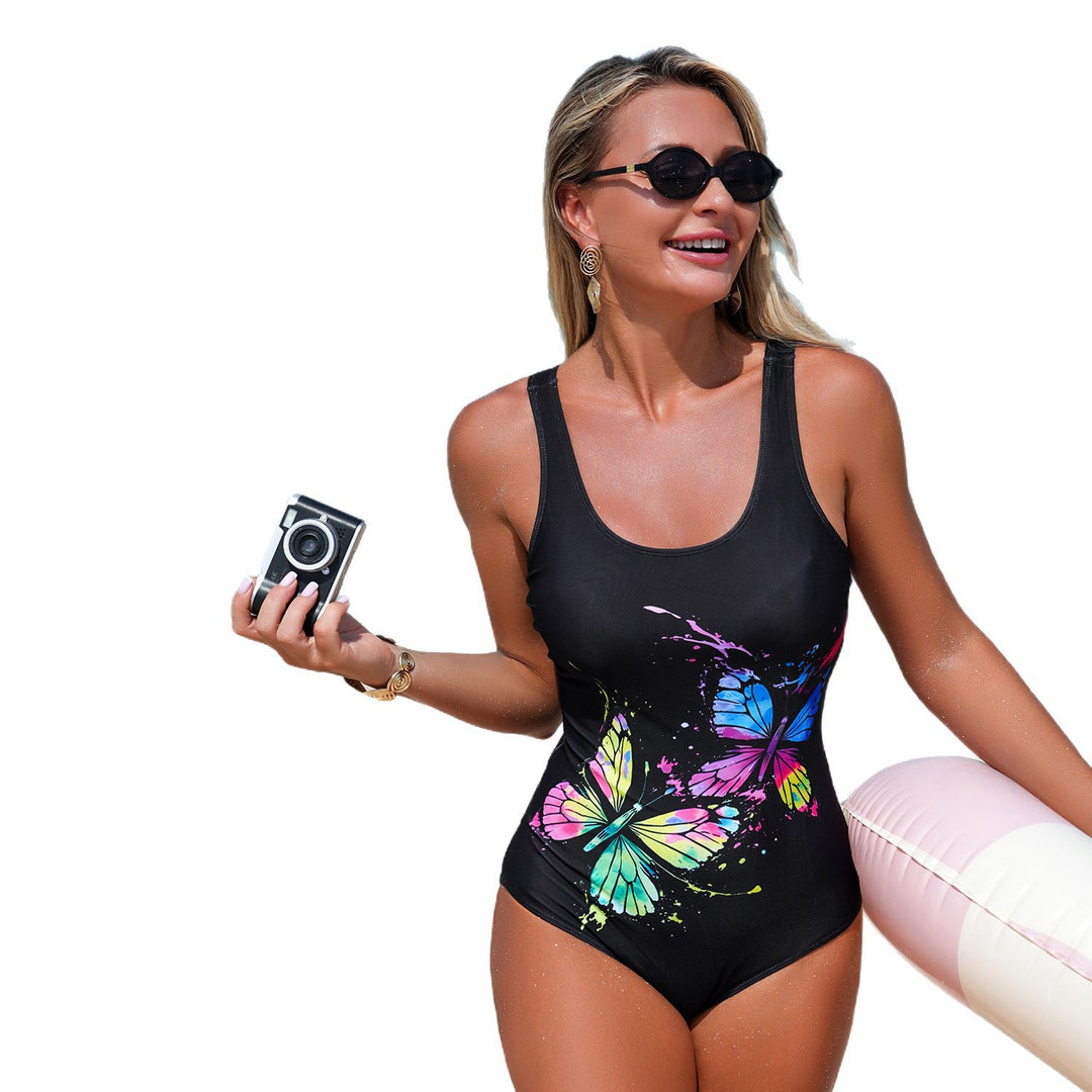 Women's swimsuit with colorful butterfly print StylebySassy