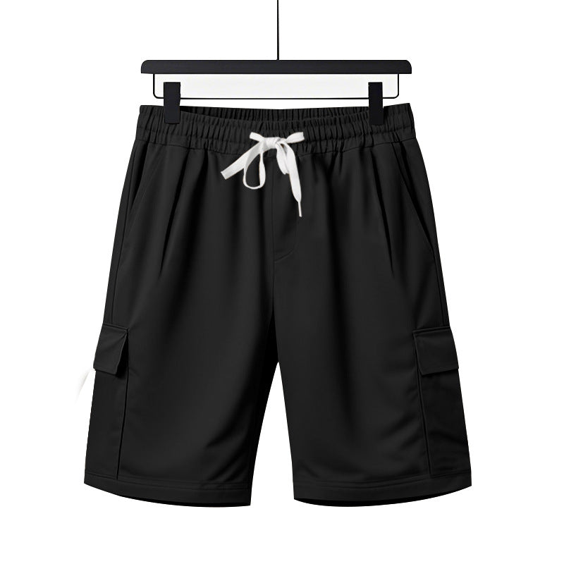 Men's elastic Cargo Bermuda with drawstring and multiple pockets StylebySassy