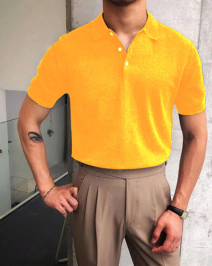 Men's nano Premium fine knit polo shirt with open shirt collar and subtle button placket StylebySassy