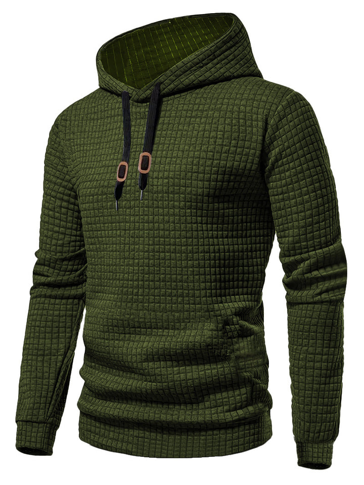 Men's quilted hoodie with rectangular quilting, drawstring and ribbed cuffs StylebySassy