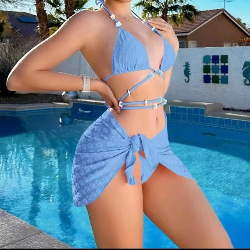 Women’s Bikini Set with Innovative Wrap Skirt StylebySassy