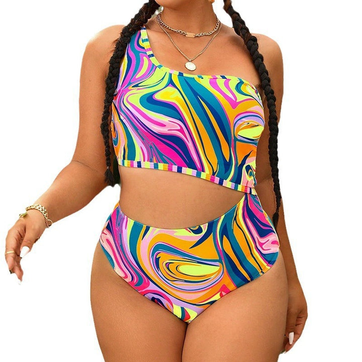 Ladies one-sided bikini with creative color gradients StylebySassy