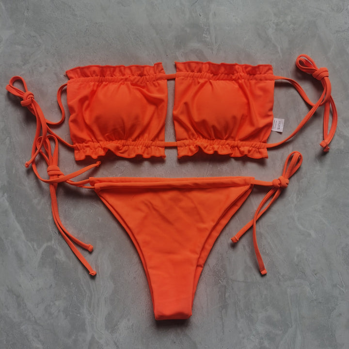 Ladies Bandeau Bikini with voluminous ruffle details StylebySassy