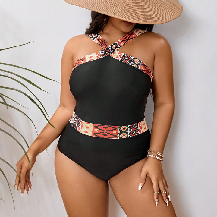 Ladies High-Quality Swimsuit with Geometric Design StylebySassy