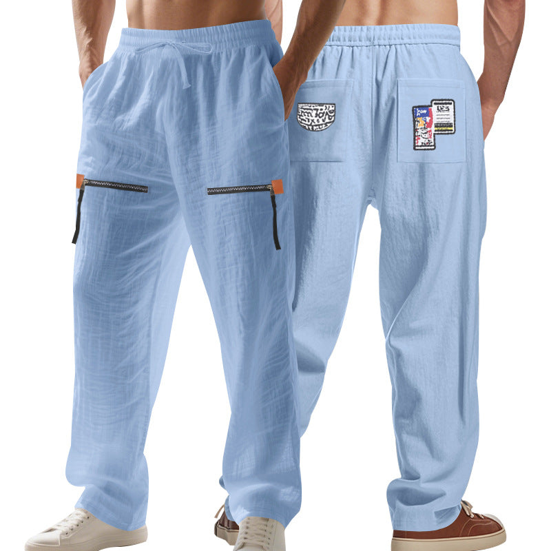 Men's loose Cargo pants with zippers and elastic waistband StylebySassy