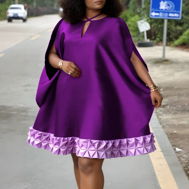 Ladies Elegant Kaftan Dress with Decorative Pleated Trim StylebySassy