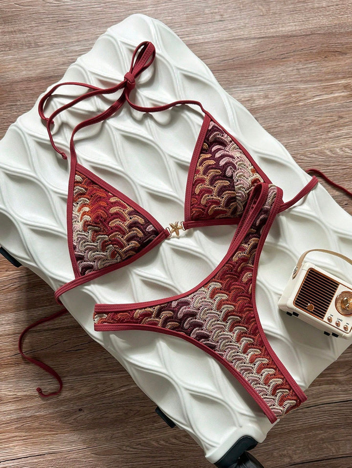 Women's Triangle Bikini with Elegant Rib Structure StylebySassy