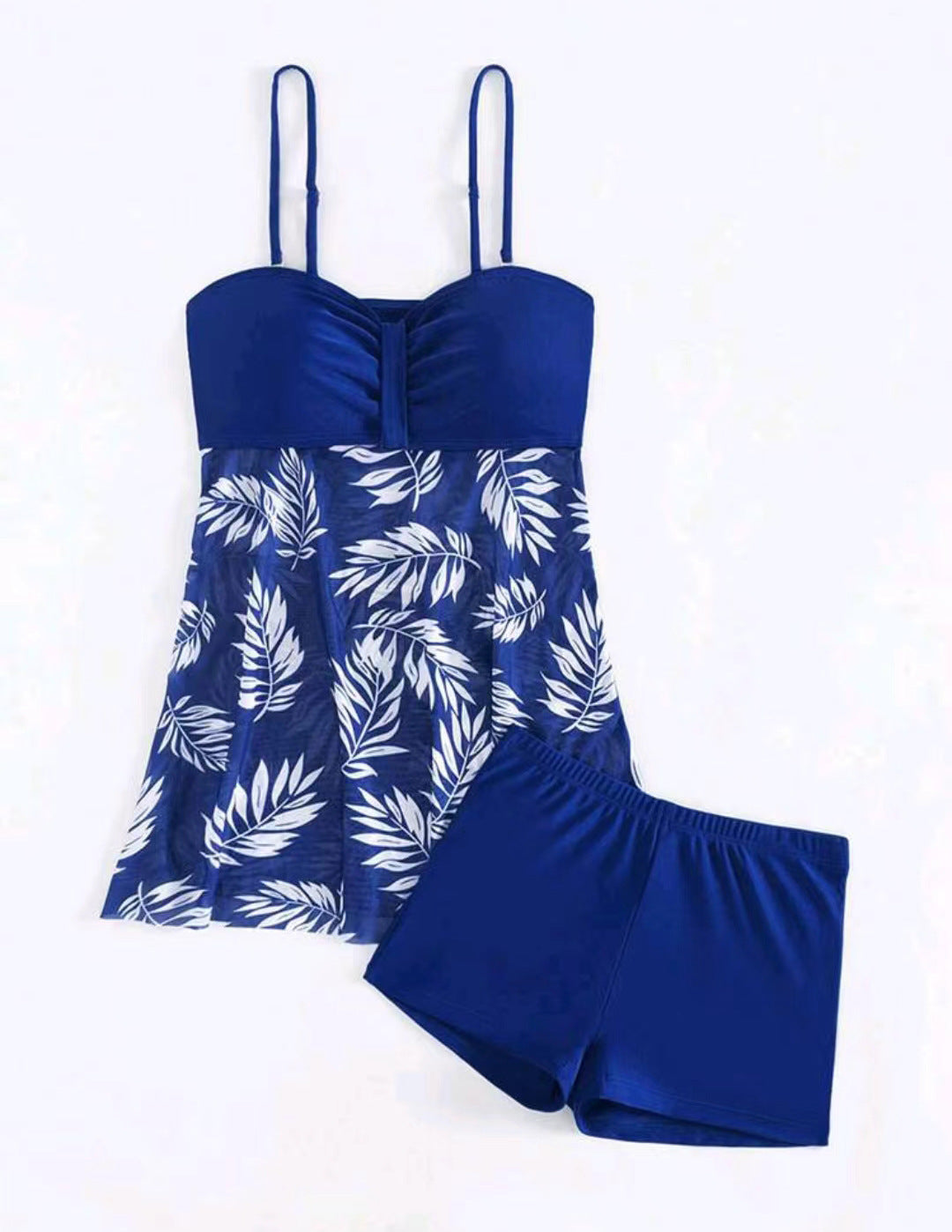 Women's Tankini Set with floral top and sporty shorts StylebySassy
