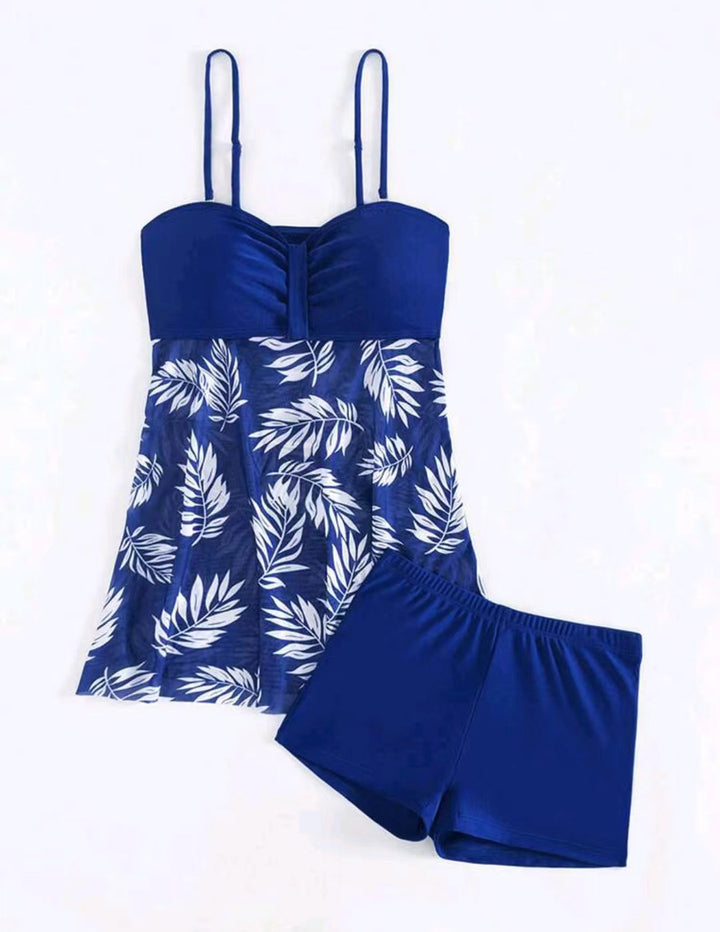 Women's Tankini Set with floral top and sporty shorts StylebySassy