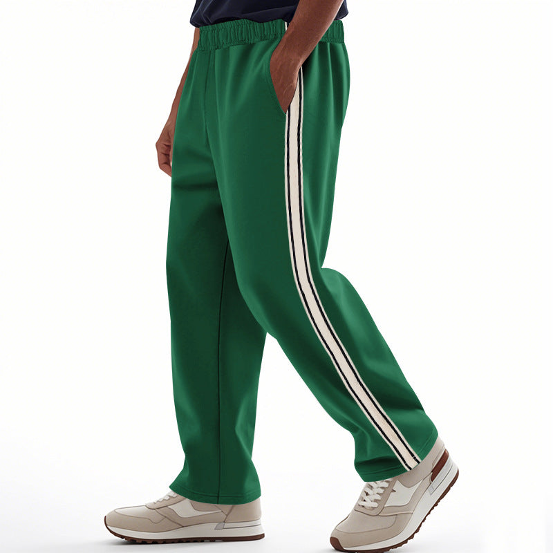 Men's loose Relax track pants in retro style with double side piping and elastic comfort waistband StylebySassy