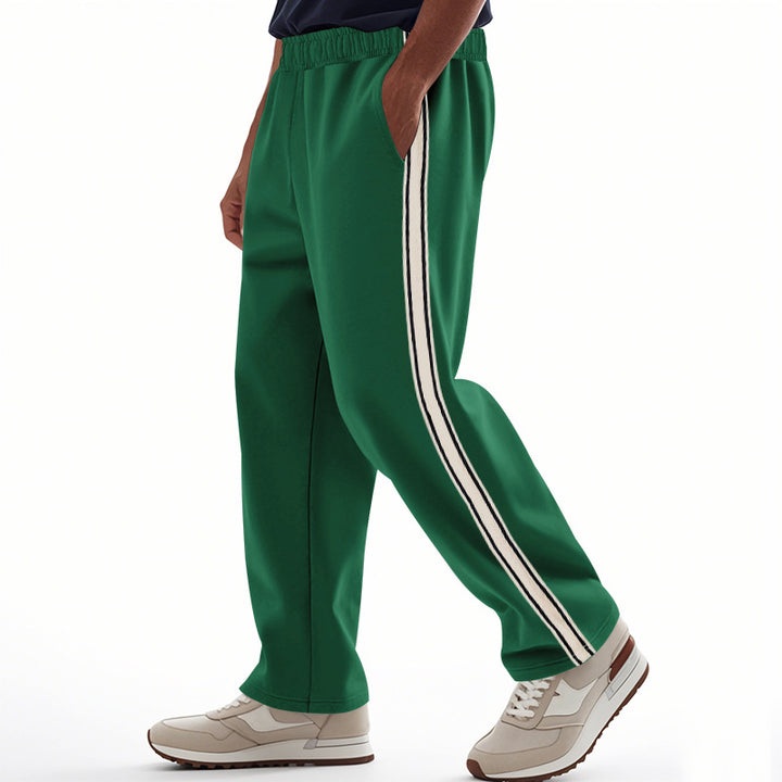 Men's loose Relax track pants in retro style with double side piping and elastic comfort waistband StylebySassy