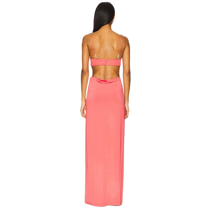 Women nan maxi dress with bustier cups, side cut-outs and fine spaghetti straps StylebySassy