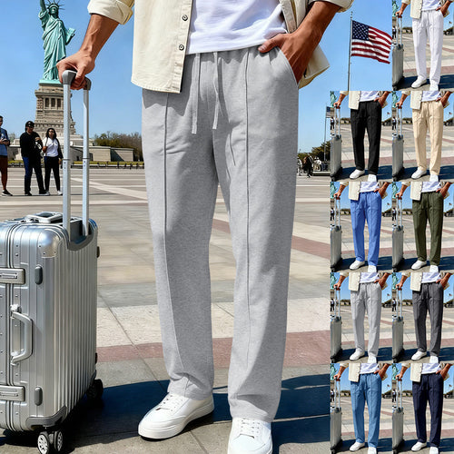 Men's casual-elegant pleated sweatpants with crease, elastic drawstring waistband and side pockets StylebySassy