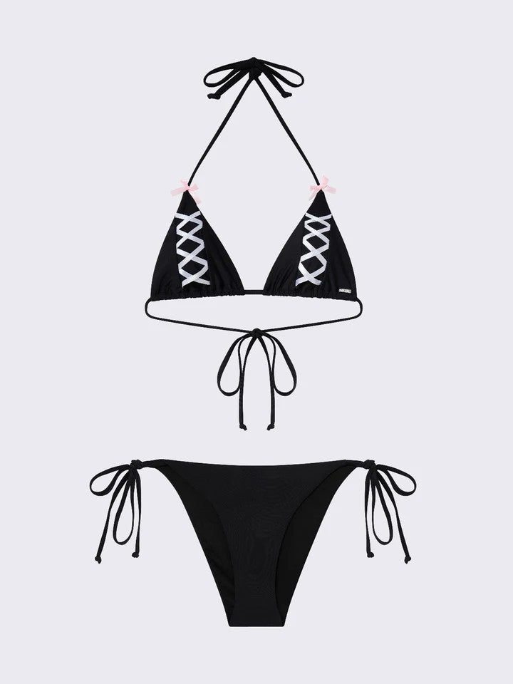 Women's Triangle Bikini with sophisticated lacing details StylebySassy