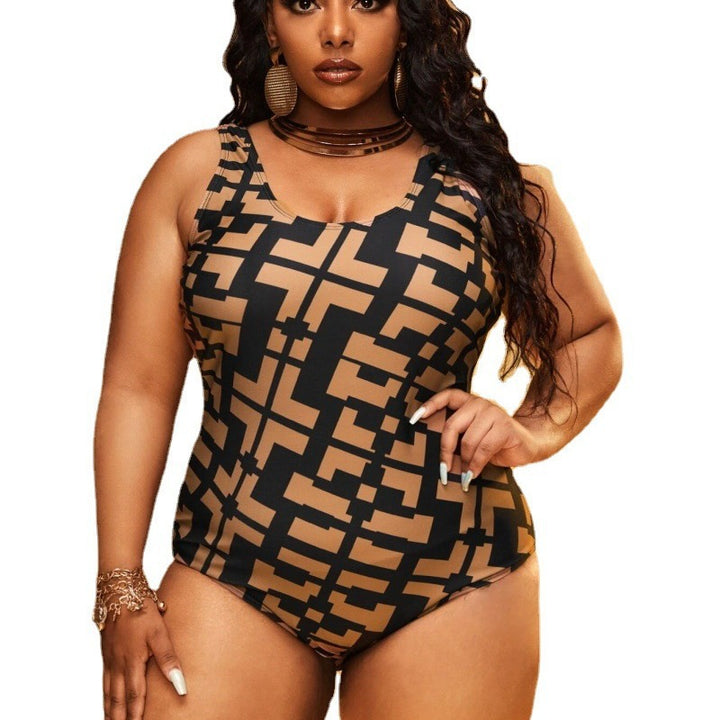 Women's One-Piece Swimsuit with Modern Geometric Design StylebySassy