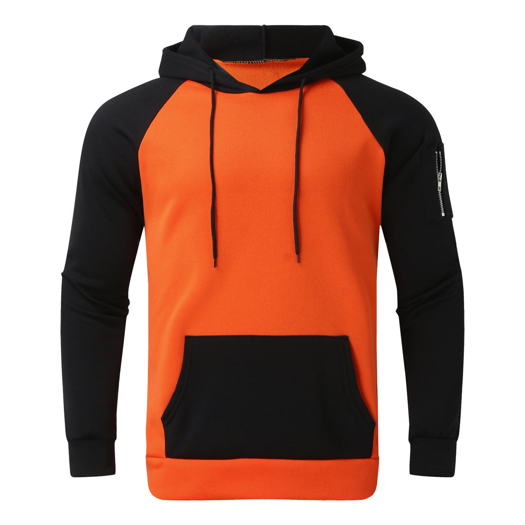 Men's raglan hoodie made of cotton blend with kangaroo pocket, sleeve pocket, and hood drawstring StylebySassy