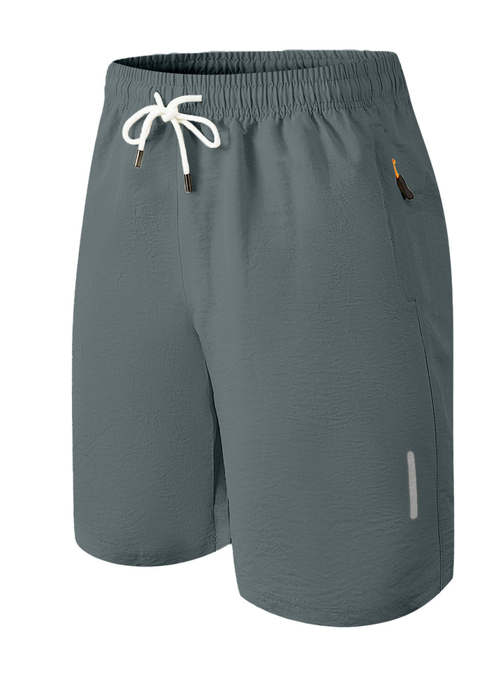 Men's nan ultralight quick-drying sports and swim shorts with elastic waistband drawstring zipper pocket and reflective detail StylebySassy