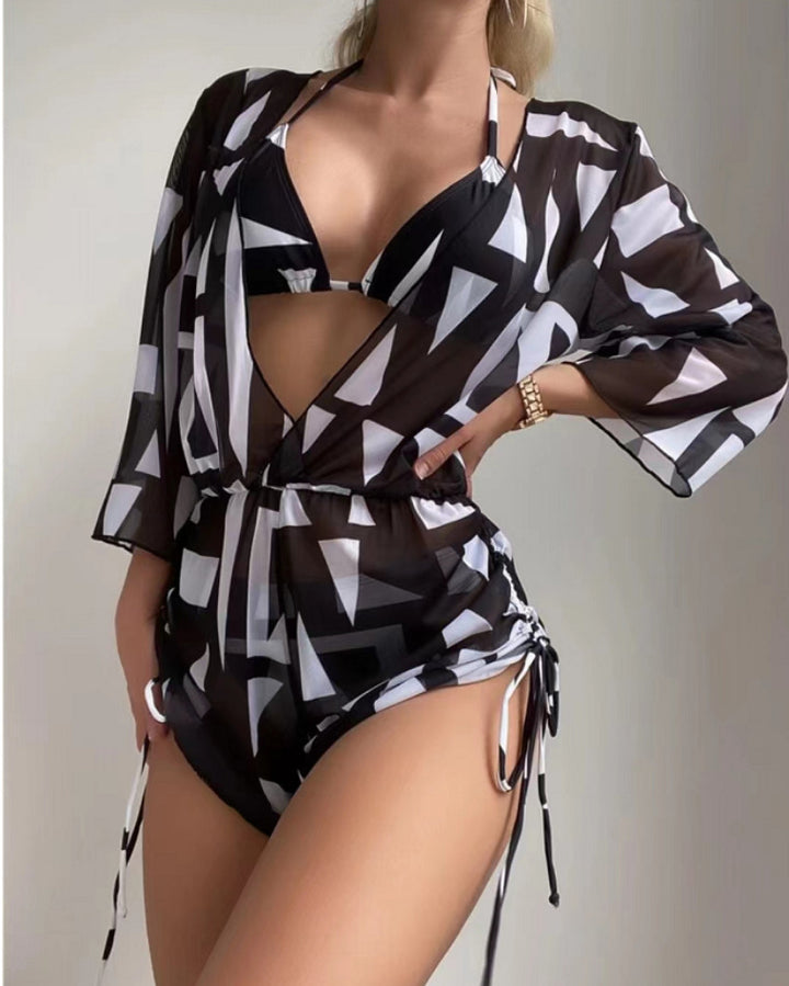 Women Reversible Beachwear with Floral Kimono and Bikini StylebySassy